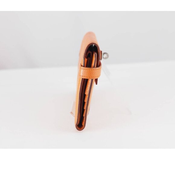 Hermes Classic Kelly Long Wallet Orange Chevre Leather Silver Classique Depliant - Picture 3 of 9